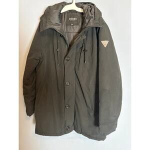GUESS Black Hooded Winter Parka Jacket Men’s M